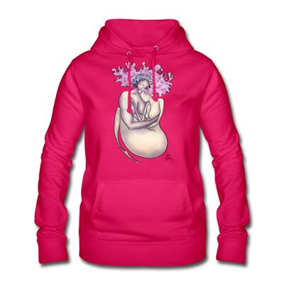 Women's Hoodie - dark pink - XXL