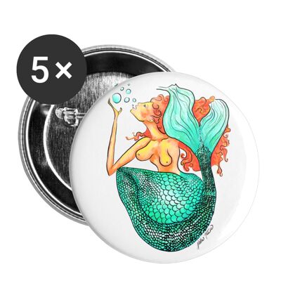 Mermaid Buttons Pins medium