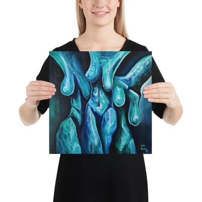 3 Graces in blue high quality print - 14×14