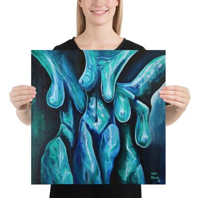 3 Graces in blue high quality print - 18×18
