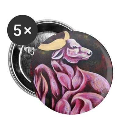 Ox in the eyes of a man Buttons medium 5x