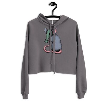 City Rat crop top hoodie - Storm - S