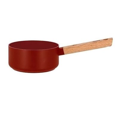 Casserole ector 16cm en aluminium paprika avec manche en bois