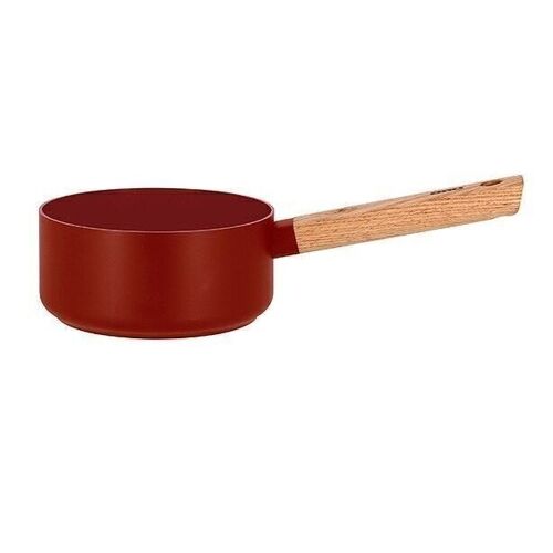 Casserole ector 18cm en aluminium paprika avec manche en bois