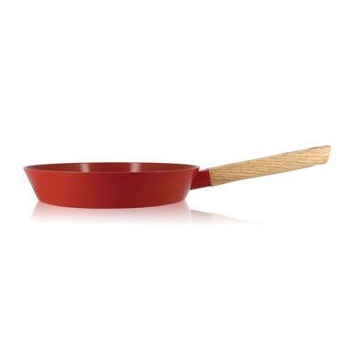 Ector frying pan 20cm in paprika aluminum with wooden handle