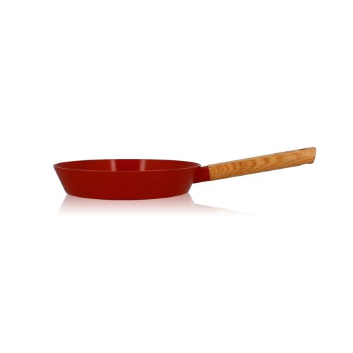 Poêle ector 24cm en aluminium paprika avec manche en bois