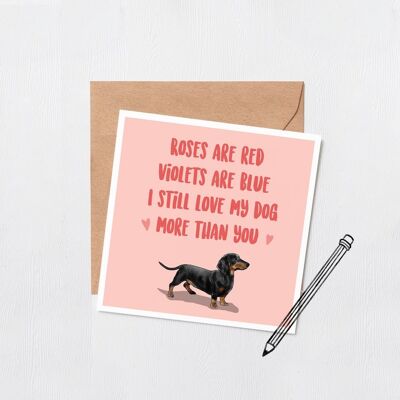 Perro salchicha - San Valentín - San Valentín dachshund - tarjeta de aniversario divertida - tarjeta de aniversario - san valentín doggy - san valentín del perro