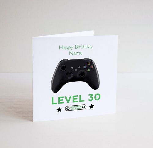 Funny Gamers 30th birthday card - Greeting card - Happy birthday - 30th Birthday card - blank inside - funny 30th birthday - level 30 card