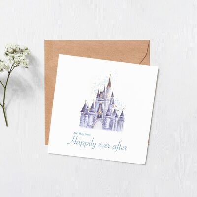 Carte de château Disney - Carte de voeux - Joyeux anniversaire - Disney inspiré - amour - carte d'anniversaire - carte de fiançailles - carte intérieure vierge