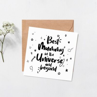 Mothers day card - card for mum - Best mum in the universe - happy mothers day - gifts for her - funny cards - greeting cards - mummy - mum