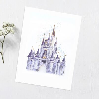 Disney Castle Print - Hochzeitsgeschenk - alles Gute zum Jubiläum - Walt Disney - Jubiläumsgeschenk - Verlobungsgeschenk - Disney Prinzessin - Disney Geschenke - a5