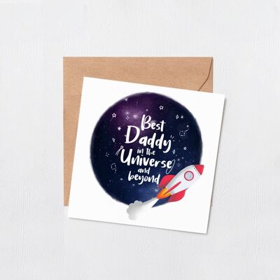 Dad you mean the world to me - Greeting card - Happy birthday - dads birthday - best daddy birthday card - fathers day - blank inside card - Without Rocket