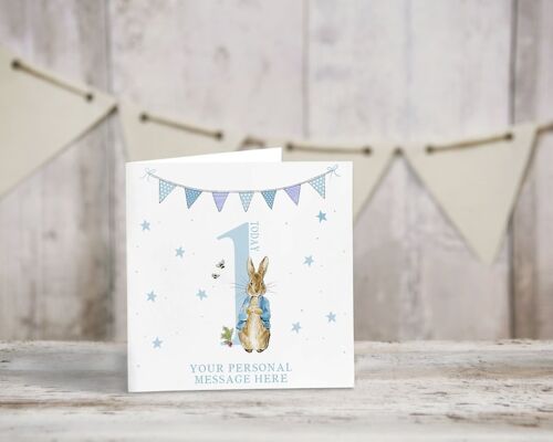 Personalised Peter rabbit birthday card - Greeting card - Happy birthday - first birthday - nephew birthday - blank inside - 1st - 2nd - 3rd - 1st birthday