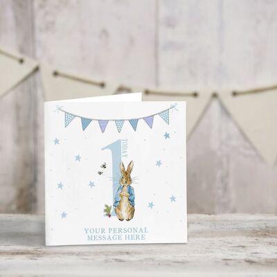 Personalised Peter rabbit birthday card - Greeting card - Happy birthday - first birthday - nephew birthday - blank inside - 1st - 2nd - 3rd - 2nd birthday