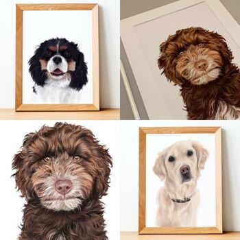 Portrait d'animal de compagnie personnalisé - illustration d'animal de compagnie - Art d'animal de compagnie - Cadeau personnalisé - art numérique - peinture numérique - cadeau personnalisé - cadeau d'amant de chien - - 1 animal de compagnie - corps entier A4 2