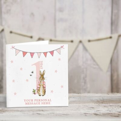 Personalised Peter rabbit birthday card - baby card - Happy birthday - first birthday - niece birthday - personalised card - 1st - 2nd - 3rd - 3rd birthday