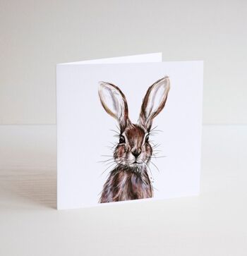 Carte lapin lapin - carte de voeux générale - joyeux anniversaire - amoureux des lapins - carte animal - meilleurs voeux - carte bonne chance - carte intérieure vierge 2