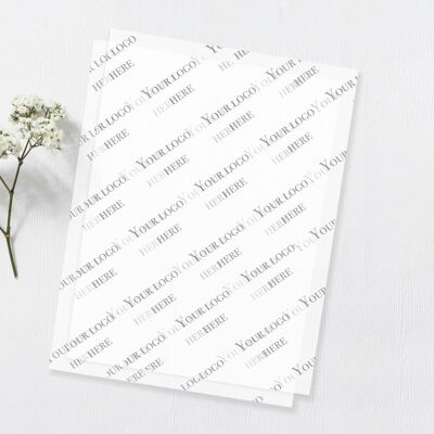 Personalised custom vellum paper A5/A4 - Custom Logo Translucent Packaging Sheets - logo paper - vellum paper - small business - packaging - 40 sheets A4