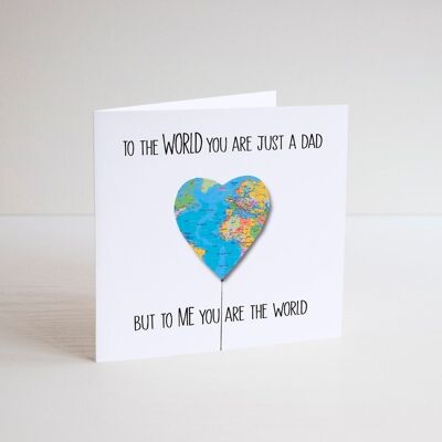 Fathers day card - world balloon - Happy birthday dad card - happy birthday - gifts for him - funny cards - greeting cards - daddy card