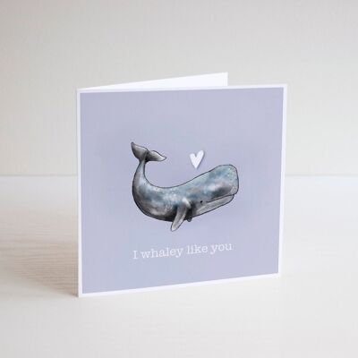 I Whaley like you - carte de Saint Valentin - joyeux anniversaire - carte de mari - carte de petit ami - carte de petite amie - carte de voeux - vierge à l'intérieur