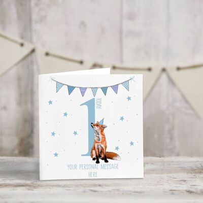 Personalised baby birthday card - Greeting card - Happy birthday - first birthday - nephew birthday - blank inside - 1st - 2nd - 3rd cards - 3rd birthday