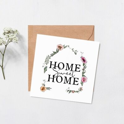 Home Sweet Home-Karte – New House Card – Umzugsgeschenke – Welcome Home – New Home – Umzugsgeschenke – innen blanko – New Home Card – Part Colored