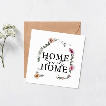 Carte Home Sweet Home - Nouvelle carte de maison - Cadeaux de déménagement - Bienvenue à la maison - Nouvelle maison - Cadeaux de déménagement - Intérieur vierge - Nouvelle carte de maison - Partie colorée 1