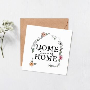 Carte Home Sweet Home - Nouvelle carte de maison - Cadeaux de déménagement - Bienvenue à la maison - Nouvelle maison - Cadeaux de déménagement - Intérieur vierge - Nouvelle carte de maison - Partie colorée 2