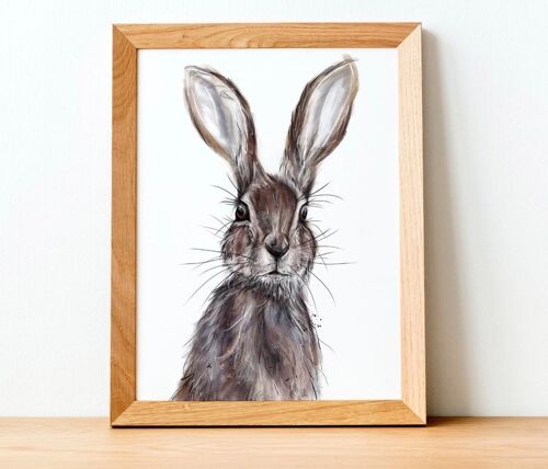 Rabbit Print - easter Print - Bunny rabbit - hare - Animal art - Painting - animal print - science illustration - A5