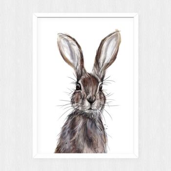 Impression de lapin - impression de Pâques - lapin - lièvre - art animalier - peinture - impression animale - illustration scientifique - A4 2