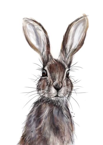 Impression de lapin - impression de Pâques - lapin - lièvre - art animalier - peinture - impression animale - illustration scientifique - A4 3