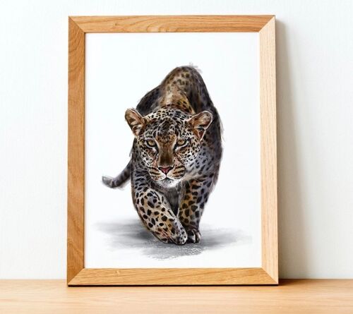 leopard Print - Painting - Animal painting - science illustration - Animal print - wildlife art - big cat picture - cat lover - A5