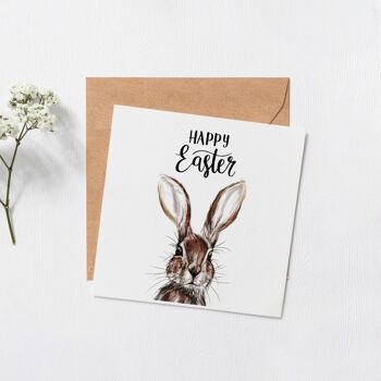 Carte lapin Joyeuses Pâques - carte Joyeuses Pâques - carte de voeux - carte de voeux drôle - carte animal - lapin - lapin de Pâques - carte intérieure vierge 1