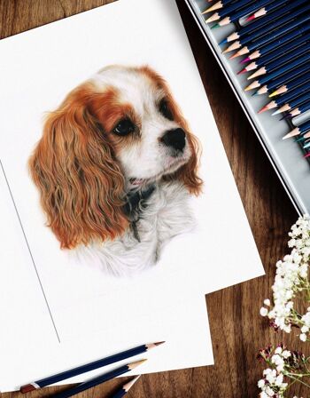 Portraits d'animaux de compagnie personnalisés - Pet art - Personnalisé - cadeau personnalisé - art au crayon de couleur - animaux de compagnie - portrait d'animal de compagnie personnalisé - plusieurs tailles - A5 - un sujet 1