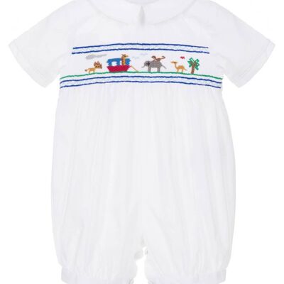 Noah's Ark Smocked Romper 3-24 Months