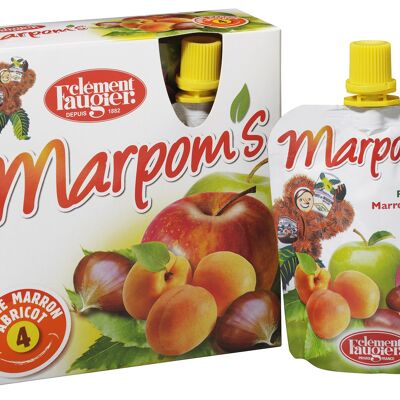 Marpom's Pack 4 apple-Apricot pouches 85g