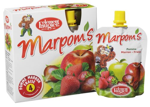 Marpom's Pack 4 pomme-Fraise gourdes 85g
