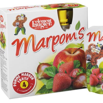 Marpom's Pack 4 pomme-Fraise gourdes 85g