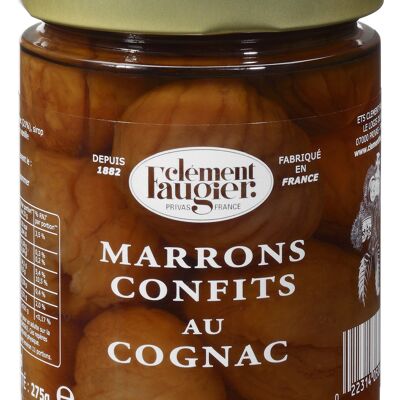 Marrons confits au sirop au COGNAC pot en verre 275g