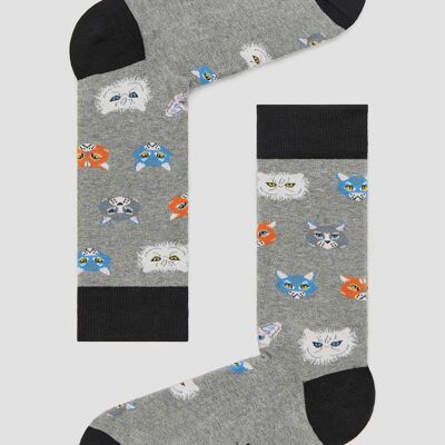 BeCats Grey – Socken aus 100 % Bio-Baumwolle