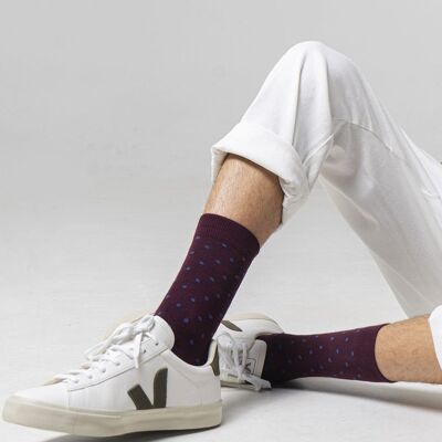 BeDots Bordeaux - Chaussettes 100% Coton Biologique