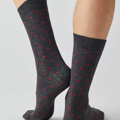 BeDots Gris - Chaussettes 100% Coton Biologique