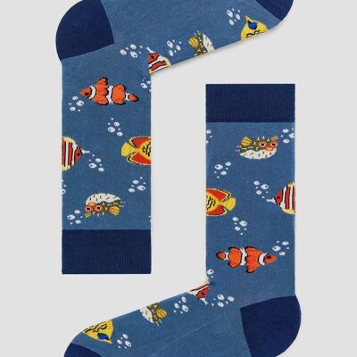 BeFish Blue - 100% Organic Cotton Socks