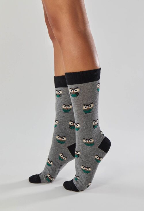 BeOwl Grey - 100% Organic Cotton Socks