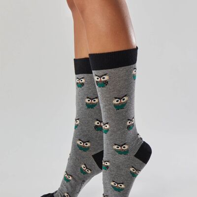 BeOwl Grey – Socken aus 100 % Bio-Baumwolle