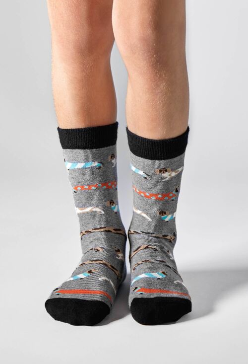 BePets Kids Grey - 100% Organic Cotton Socks