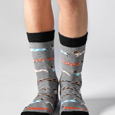 BePets Kids Grey - 100% Organic Cotton Socks