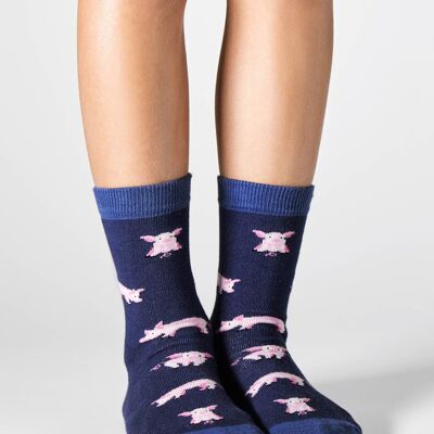 BePig Kids Blue - 100% Organic Cotton Socks