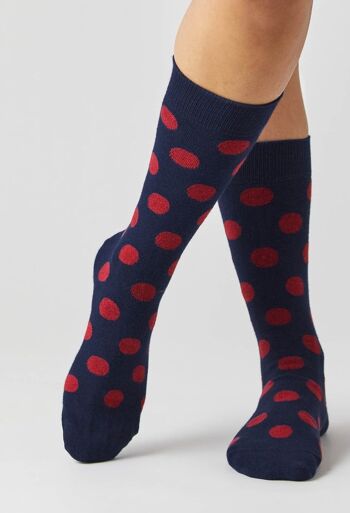 BePolkadots Navy - Chaussettes 100% coton biologique 4