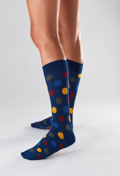 BePolkadots Navy Multicolour - 100% Organic Cotton Socks